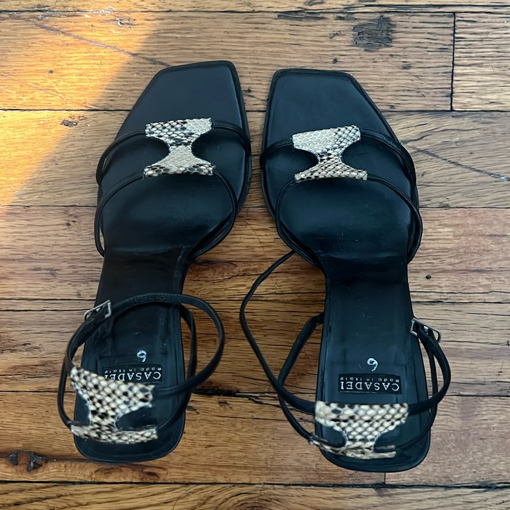 Casadei Black Snakeskin Heels 6